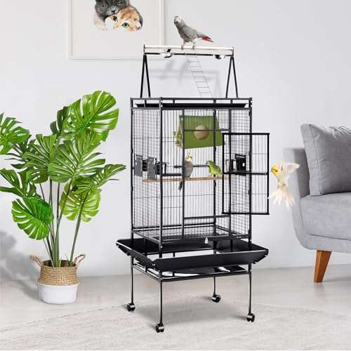 Image of Parrot Hanging Nest House Parrot Hideaway Cave Bed Tent Cozy Snuggle Sleeping Hut Bird Hanging Hammock for Parakeets, African Grey, Cockatoo, Amazon Parrots, Cockatiels.(Blue)
