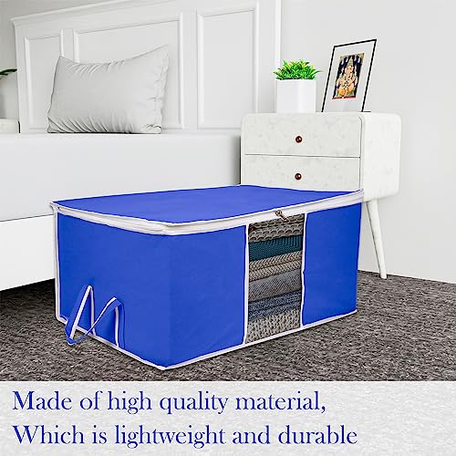 Image of Kuber Industries 6 Piece Clothing Storage Bags|Under Bed Foldable Organizer|Blanket, Quilt, Comforter Cover (Blue)