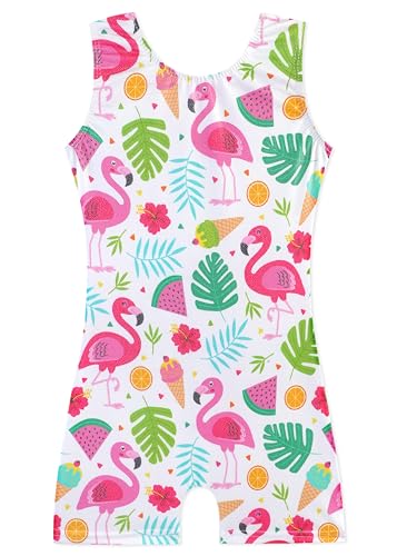 Image of HOZIY Gymnastics Leotards for Girls Unicorn Aurora Rainbow Mermaid Dinosaur Cupcake Sparkle Biketard Toddlers Kids Children