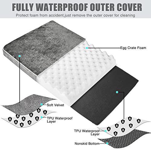 Midrising Large Orthopedic Dog Bed For Medium, Large Dogs,Washable Dog Crate Bed With Removable Waterproof Cover,Large Egg Crate Foam Pet Bed Mat With Non-Slip Bottom #TOP1