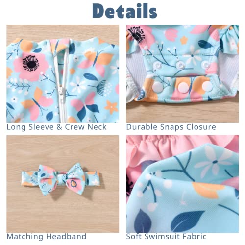 Aalizzwell Newborn Infant Baby Girls One Piece Long Sleeve Bathing Suit4
