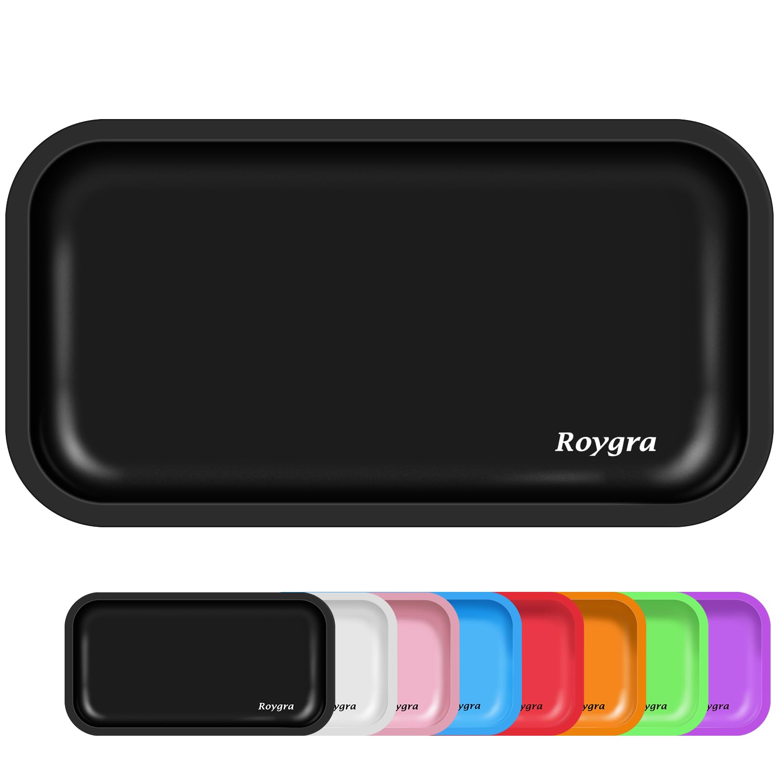roygra Rolling Tray, Metal Decorative Display Tray, Tabletop Storage Tray