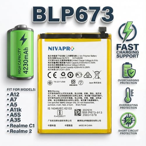 Image of Original BLP673 Battery for Oppo A3S | A5 | A7 | A5s | A3S | 2 | C1 Battery with Warranty 4100mAh