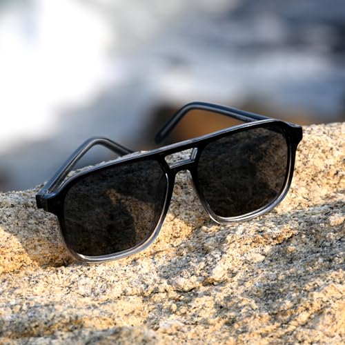 Dollger Retro Polarized Aviator Sunglasses for Men Women Vintage 70s Square Flat Pilot Shades Driving Fishing UV Protection4