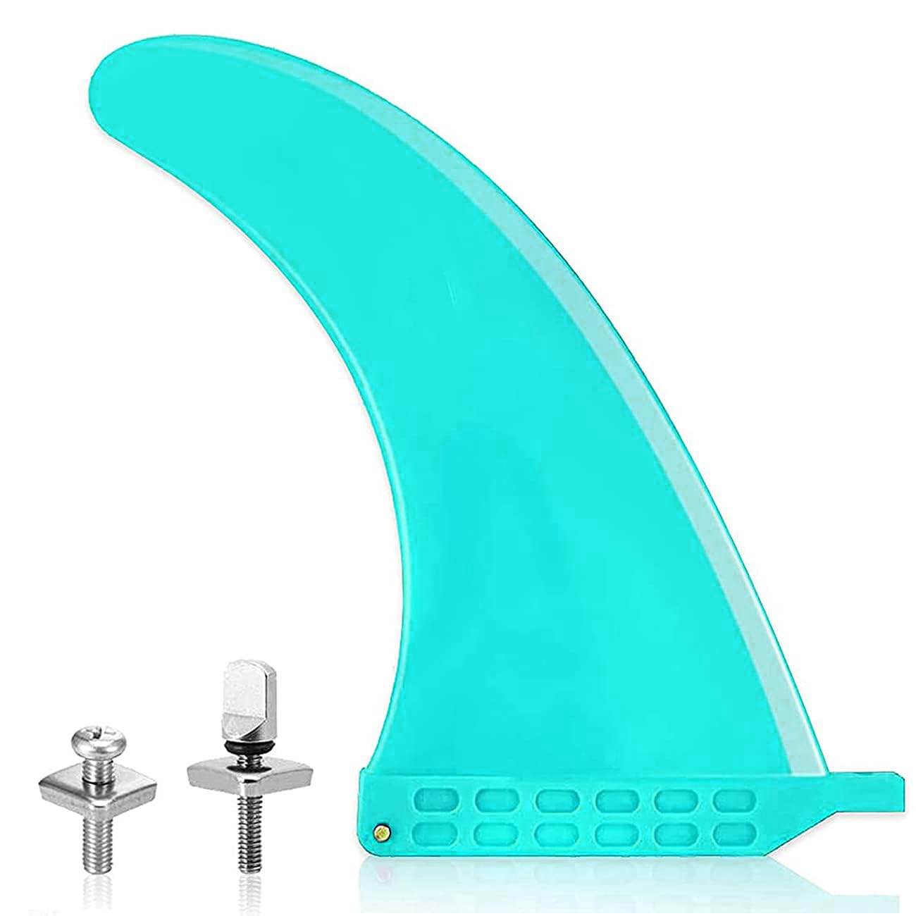 Lvsnro Surf SUP Fin - Free No Tool Fin Screw 9 inch Center Fin,for Surfboard Longboard and Paddleboard,with Free No Tool Screws (Sky Blue)