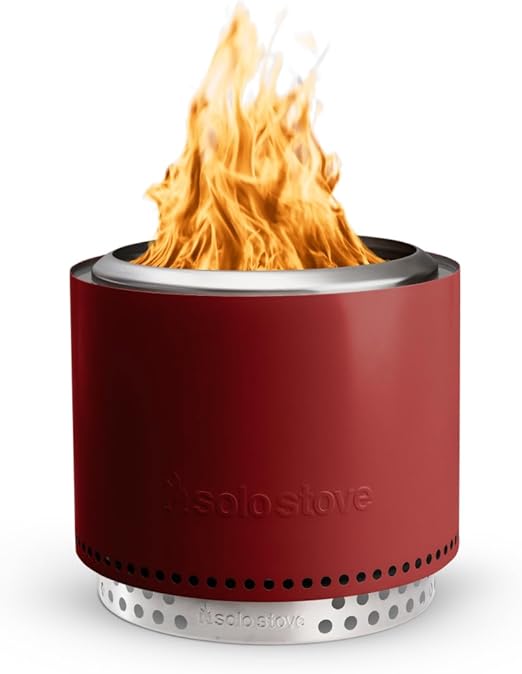 Solo Stove Bonfire 2.0 with Stand, 19.5 Inch Smokeless Fire Pit with Removable Ash Pan - Portable Outdoor Fire Pit - Stainless Steel Wood Burning Fireplace, Ideal for 4-6 People, 21.75 lbs, Mulberry