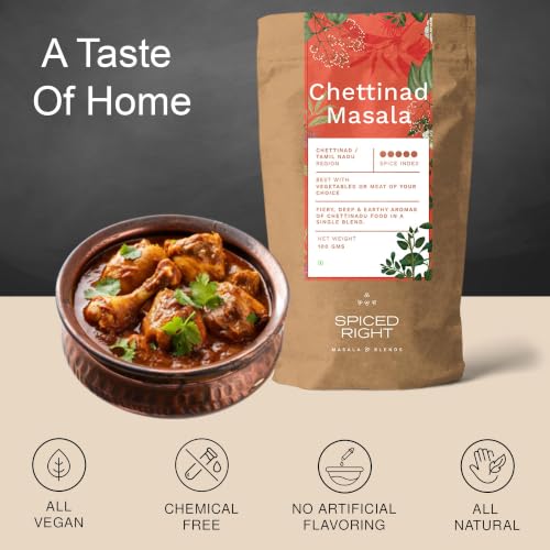 Image of Chettinad Masala - 100 g | South Indian Blend for Chicken, Mutton & Prawns | No Preservatives or Artificial Colors | Authentic Hot Masala Spice Powder for Biryanis, Fish Curries & Gravies