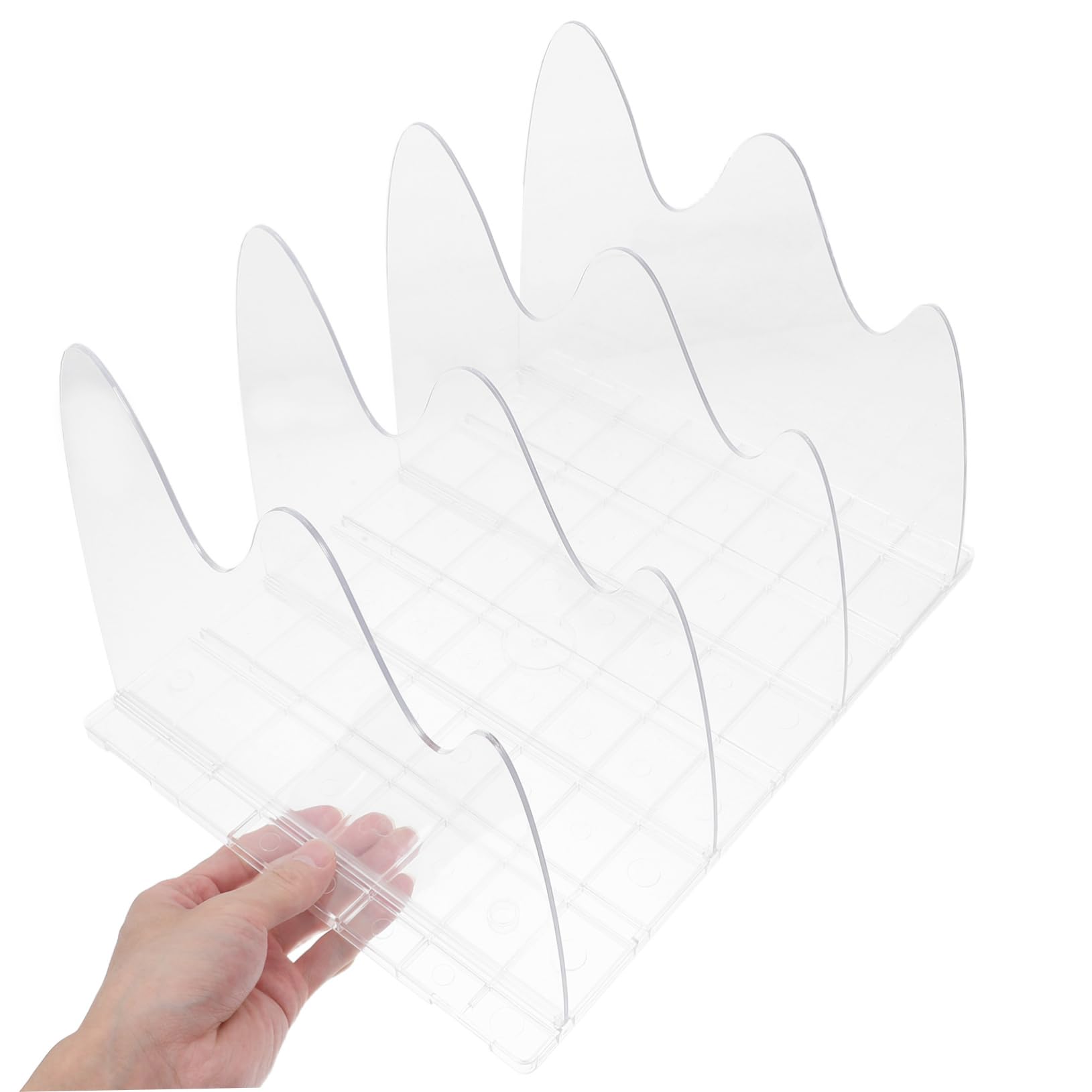 Divisor de Estantes Ajustable de Plástico Transparente, Organizador Creativo con Múltiples Compartimentos para Bolsos, Correo y Oficina