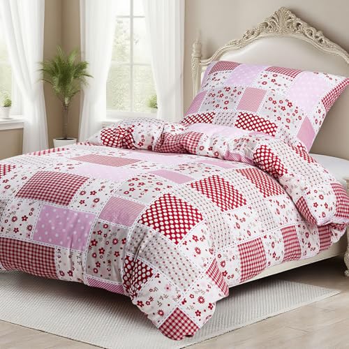 KACEMOO Bettwäsche 135x200 Baumwolle, Bettwäsche-Sets Oeko-TEX Bedding...