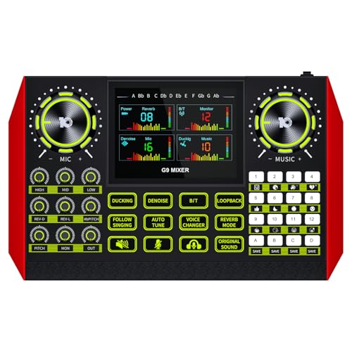 Image of Podcast Equipment Bundle Audio Mixer, Sound Board for Pc /Phone Live Streaming Singing Gaming, Podcast Mixer for 3.5 /6.35mm Dynamic Microphone, Voice Changer, Denoise, One Click Mute