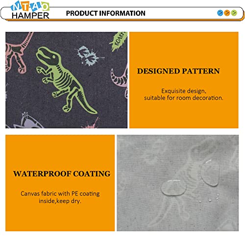 Ntaohamper Dinosaur Laundry Basket,Baby Boys Clothes Hamper With Handles,Waterproof Kids Toys Storage Bin,Collapsible Nursery Room Decor, Gift Basket(Dinosaur Bones) #TOP3