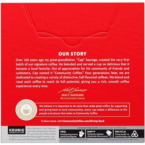 Image of Community Coffee House Blend Medium-Dark Roast Single Serve Keurig K-Cup Pods 32 ct Box