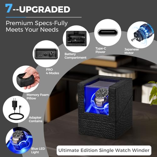 Image of ANWBROAD Single Watch Winder with Led, Watch Winder for Automatic Watches