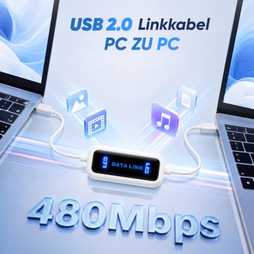 SALCAR Datenkabel High-Speed USB 2.0 PC zu PC Linkkabel für Windows 11/10/8.1/8/7/Vista/XP/2000… – Ansicht 6