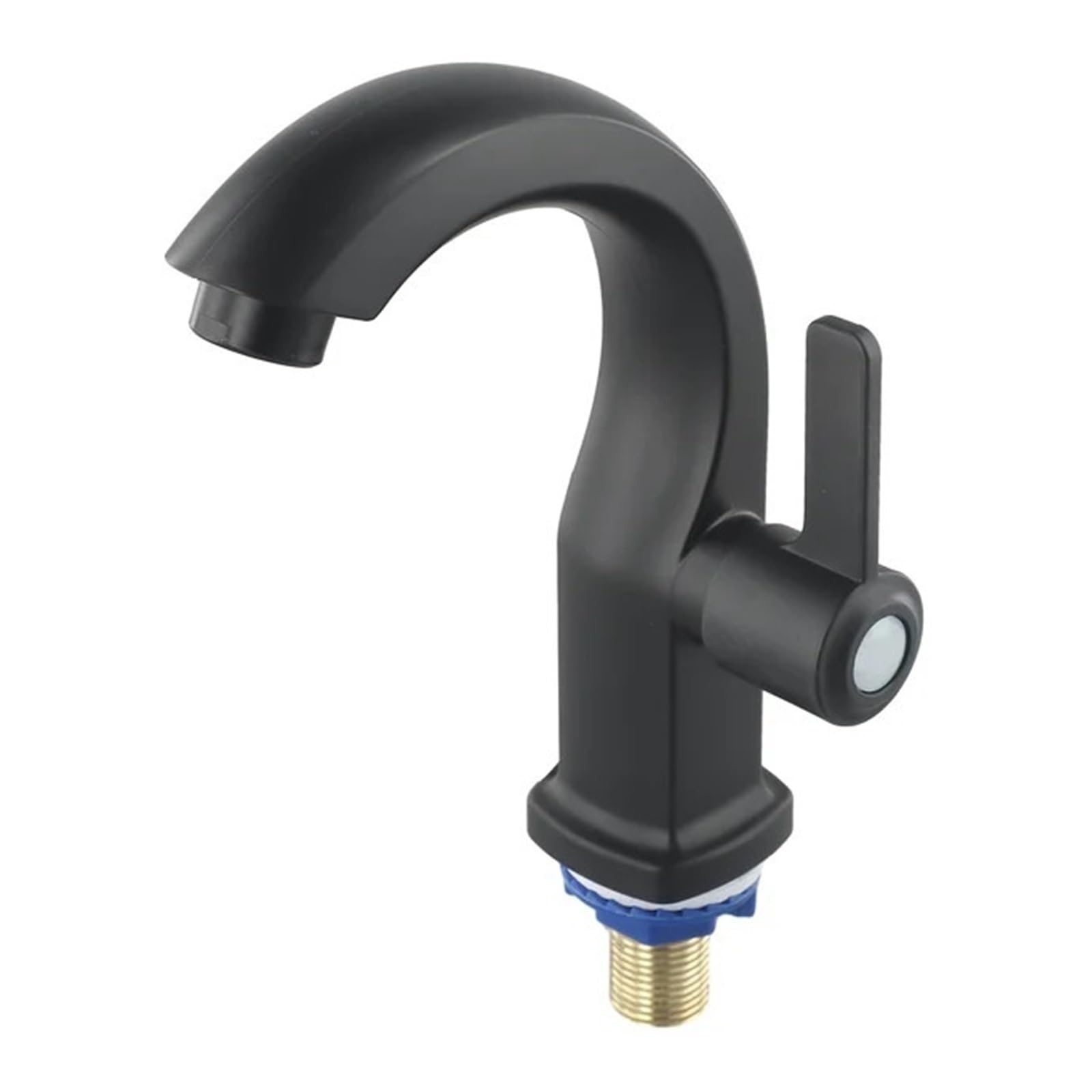 Jvddi Nero Bathroom Faucets Abs Basin Faucet Single Hole Single Cold Water Sink Tap Deck Mounted Kitchen(Nero)