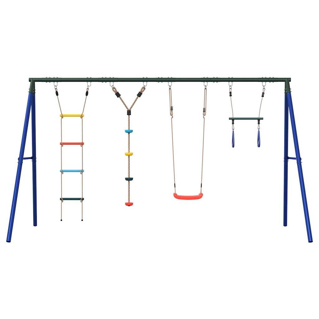 Juego de columpio multicolor con Trapecio, escalera y disco
