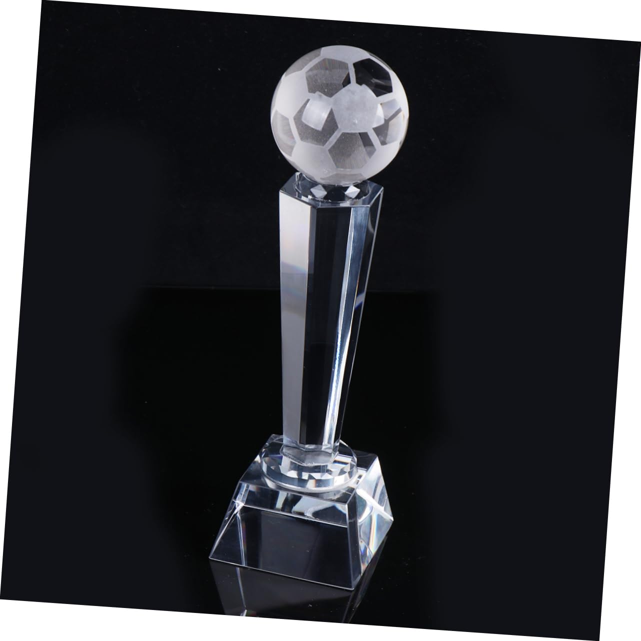 Mipcase Kristall Fußballspielpokal aus Quarz für Turnier Auszeichnungen | Abschlussatmosphäre, Elegante Kristalltrophäe für Sportbankette, für Klassenzimmer und Geschenkbeutel