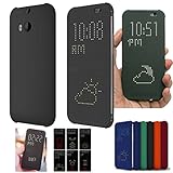 Microtimes FOR HTC ONE M8 2014 DOT VIEW HC M100 FLIP CASE COVER (Black)