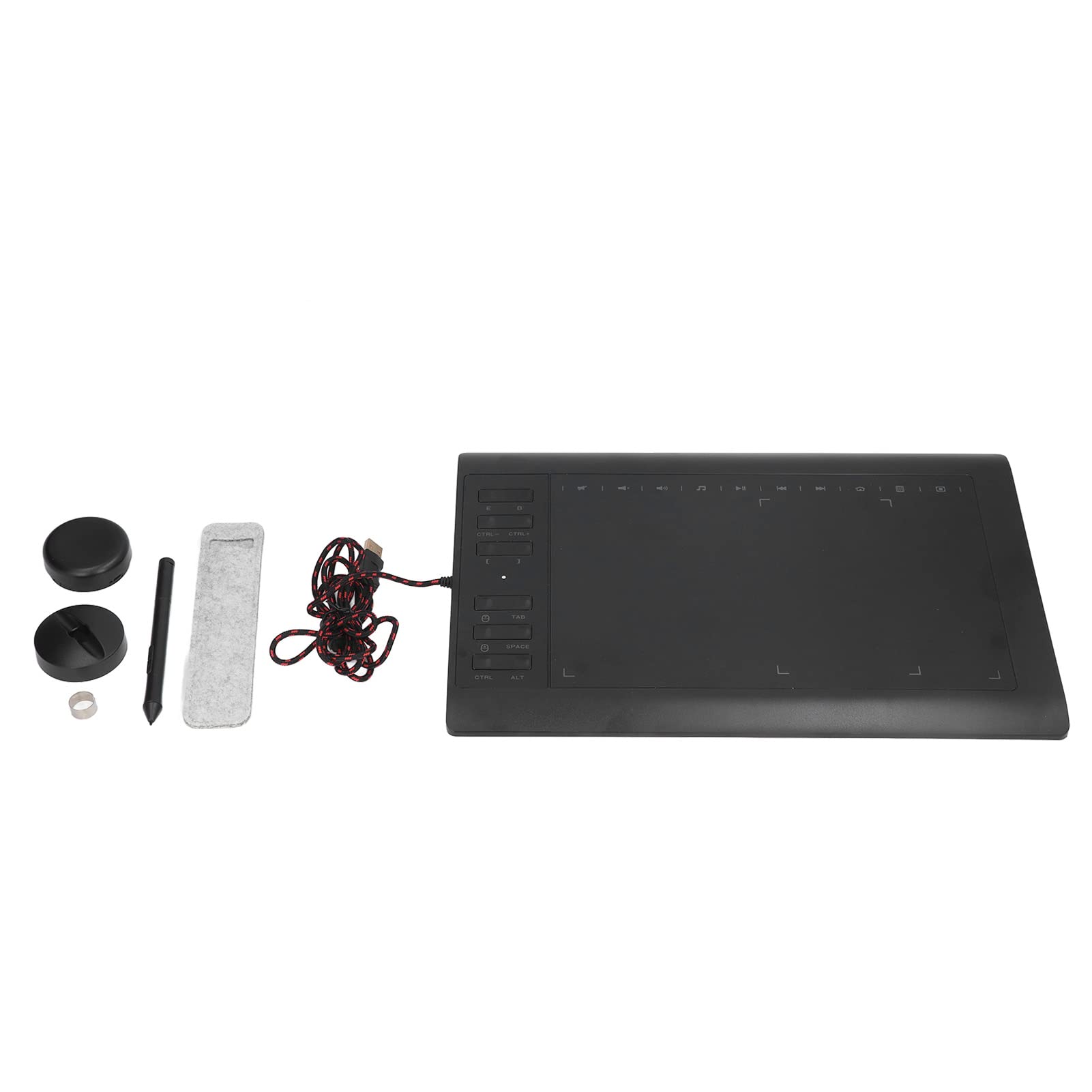 Bewinner Tableta Gráfica de Dibujo, Tableta de Dibujo Grande de 10 X 6 Pulgadas 233PPS 5080LPI 8192 Nivel de Sensibilidad a la Presión Tableta Gráfica para Pintura, Diseño, Boceto de