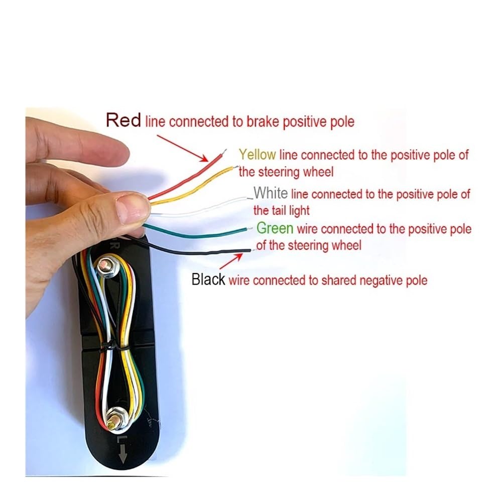 Generique Moto Arrière Lampe Feux Arrière LED 3 En 1 Pour Motos, Clignotant, Feu De Course DRL, Flash Rouge, Arrêt Frein, 12/24V