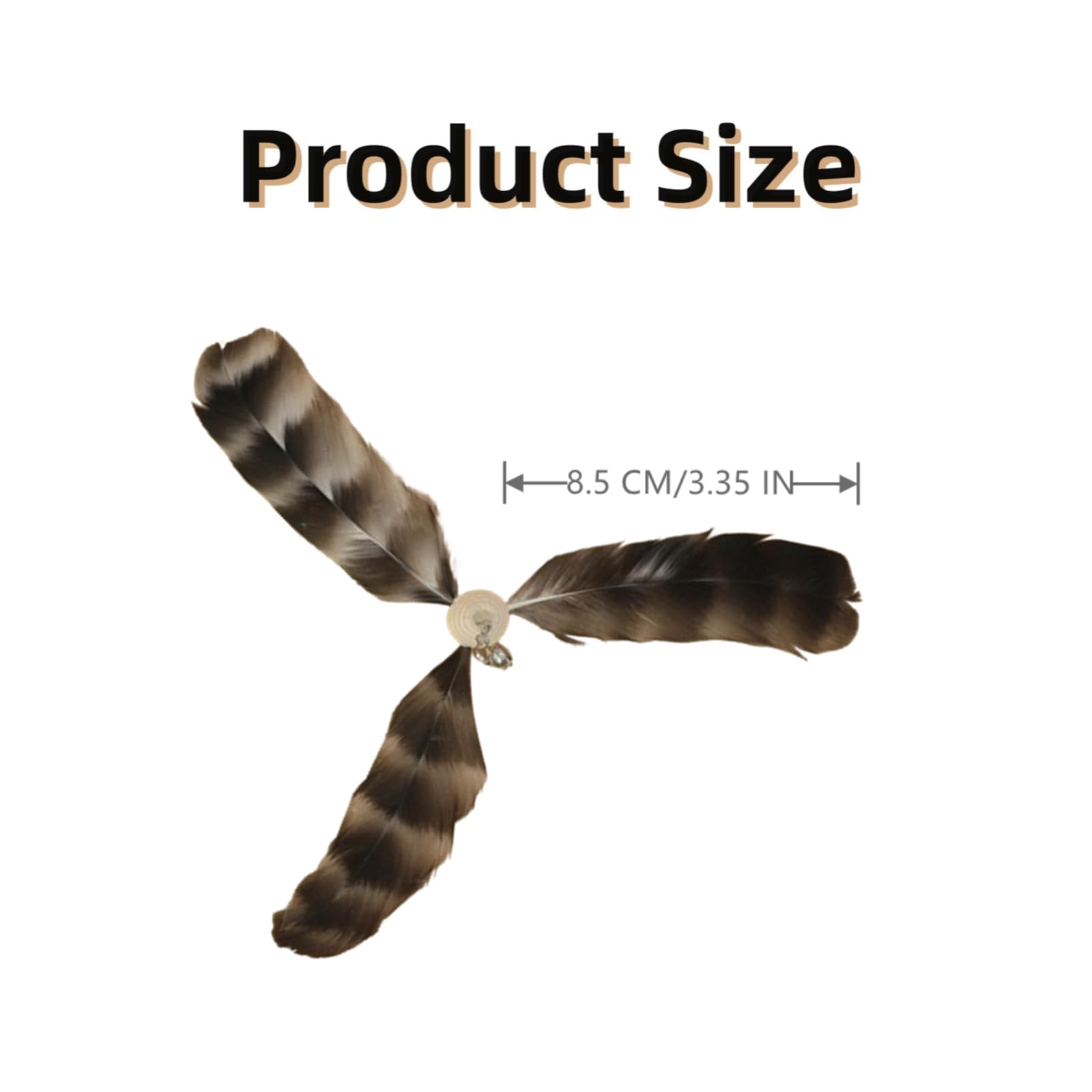 Fuulqgui 8 PCS Cat Wand Attachment Funny Spinning Feather Propeller Cat Toy Refill Cat Propeller Toy with Bell Cat Wand Attachment Replacement for Cats, Kittens, Cat Wand Toy