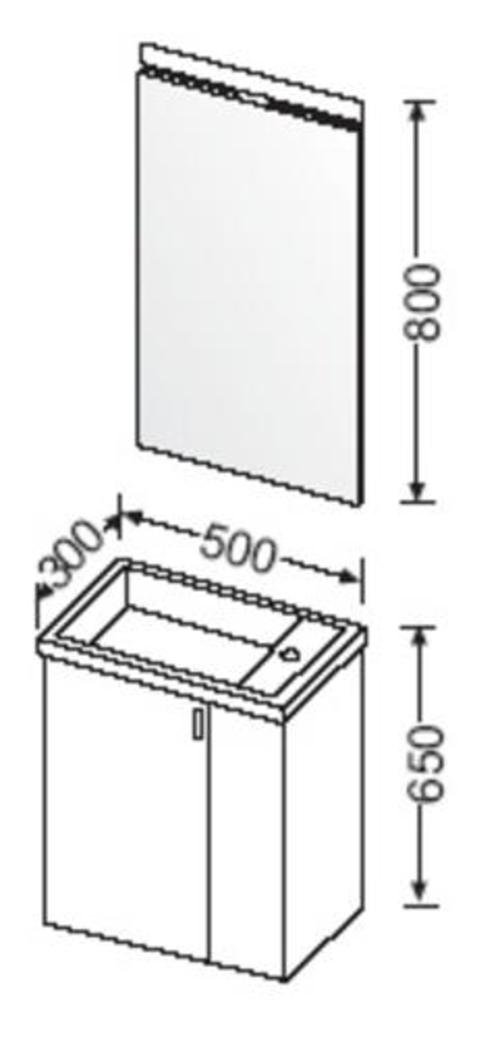 Burgbad Gäste Badmöbel Set 50cm, SECZ050