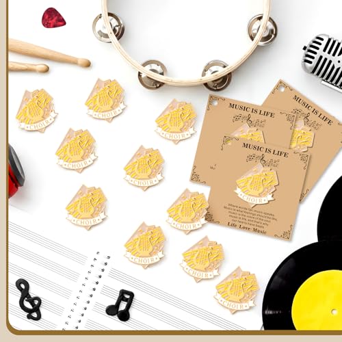 Image of Liliaafar 30 Pcs Choir Music Note Lapel Pins Chorus Musical Note Band Award Pins Gifts Cards Bulk for Choir Band Music Lover Teacher Graduation Gifts for Students