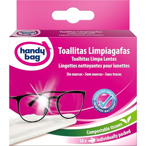 Handy Bag Toallitas Limpiagafas, Envase Individual, 10 Unidades
