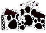 Glossy Paws Print Gift Bags Bundled with Coordinating Tissue Paper
