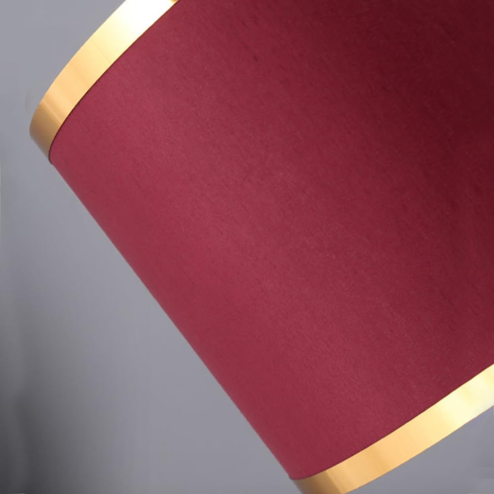 XINYASEE Lampada da comodino classica, paralume in tessuto e corpo in cristallo, E27, lampada da tavolo, soggiorno e camera da letto, rosso, oro (Rosso)
