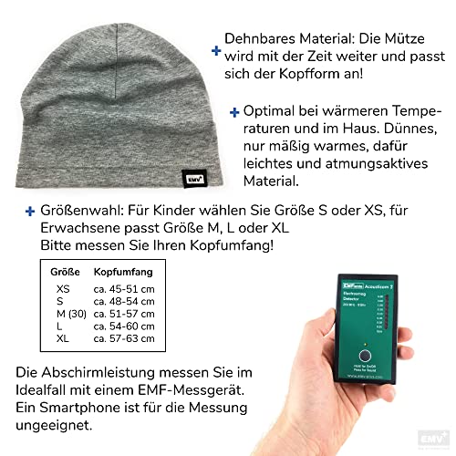 EMV+ Anti-Radiation Strahlenschutz Mütze/Haube schützt mit Silbergewebe vor Handystrahlung, WLAN, 5G UVM. (DE/NL/SE/PL, Alphanumerisch, M, Rostrot)