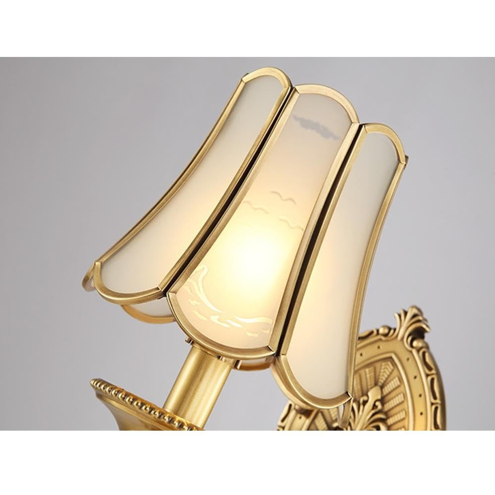 Lampa ścienna Pełna miedziana kinkiet do salonu w stylu europejskim