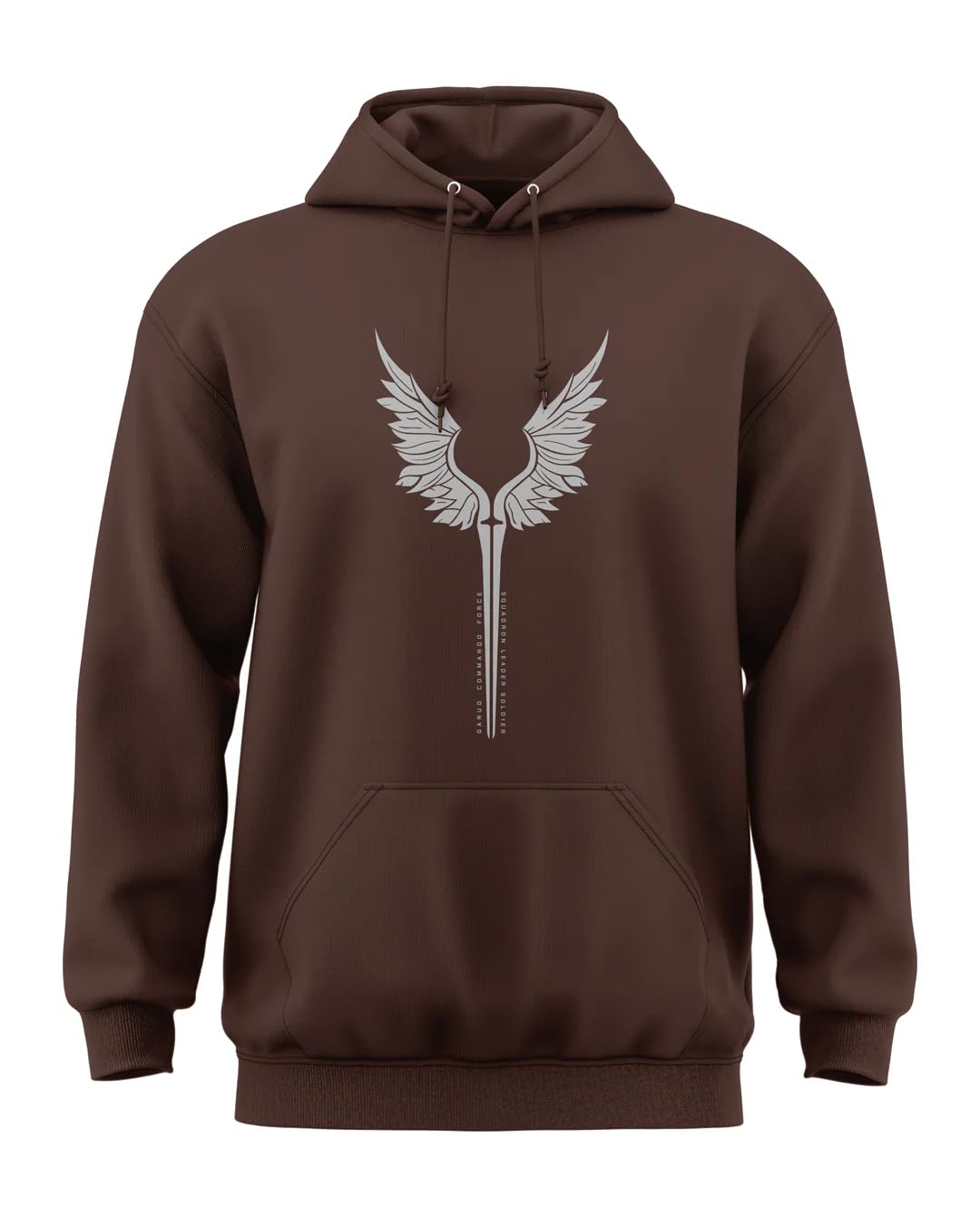 men’s 100% cotton hoodie with silver wing graphic | soft winter warm hooded sweatshirt with kangaroo pocket | trendy regular fit hoodie