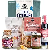 Gepp’s Feinkost Gute Besserung Wundertüte I Gefüllter Geschenkkorb mit Delikatessen für Genesungswünsche I Get well soon Geschenk zur Aufmunterung I Bio Trostpflaster nach eigener Rezeptur
