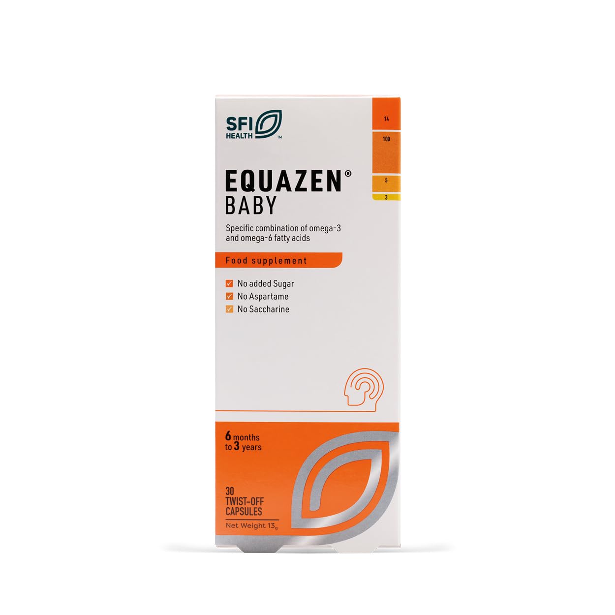 Equazen® Omega 3 & 6 Baby Supplement, Brain Growth & Development Support, DHA, EPA & GLA, Clinically Researched 9:3:1 Formula, Twist-Off Capsules, 6 Months - 3 Years, 30 Pack