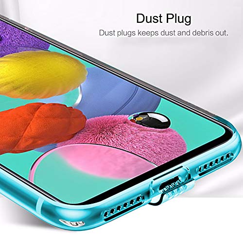 Image of TheGiftKart Ultra Clear Slim Anti-Slip Grip Soft Silicone Back Cover Case with Complete Camera Protection & Anti-Dust Plugs Built-in for Samsung Galaxy A51 (Transparent)