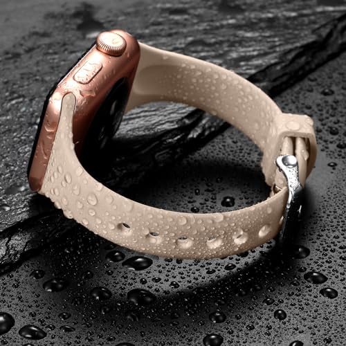 Image of Laffav Compatible with Apple Watch Bands for Women 40mm 38mm 41mm 44mm 42mm 45mm 46mm 49mm, Soft Silicone Narrow Slim Thin Sport Replacement Strap for iWatch Bands Series 11 10 9 8 7 6 5 4 3 SE3 /2 /1
