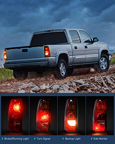 Image of Nilight Taillight Assembly Compatible with 2003-2006 Chevy Silverado Pair