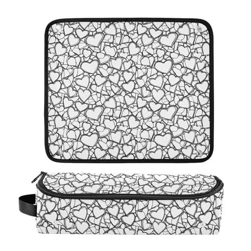 Bolsa de viaje para herramientas de cabello Abstract Chaotic Marble, tapete resistente al calor para planchas, rizadores y cuidado capilar, organizador portátil miniatura 3