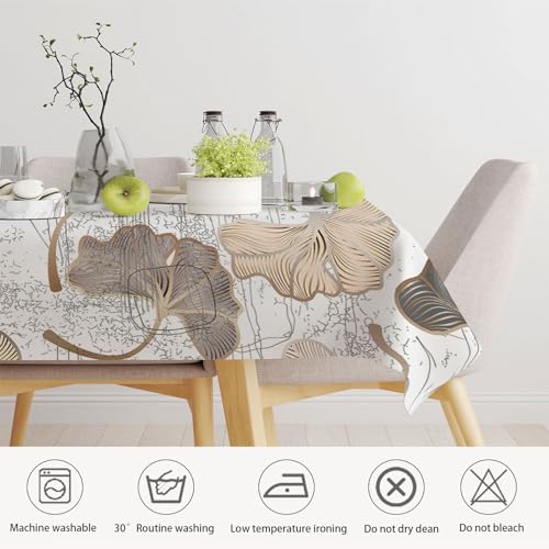 Nappe feuille 140x180 cm rectangulaire en coton lin imperméable pour table de cuisine - 7