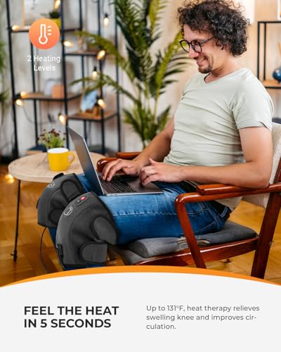 Image of CooCoCo Knee Massager with Heat Cold, Vibration Massage | Knee Pain Relief, Heating Pad for Knee, Adjustable Vibration Modes, For Seniors, Dad, Mom, 2pcs 5 inchx9 inch Cold Packs