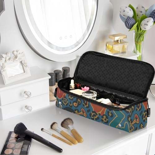 Bolsa de viaje para herramientas de cabello con alfombrilla resistente al calor y organizador desmontable para planchas, alaciadoras, rizadores, impresión leopardo Music Legends, esenciales para mujeres miniatura 7