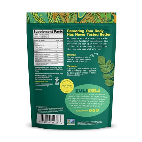 Image of Kuli Kuli Super Energy Gummies - Energy Supplements with Moringa, Caffeine-Free Natural Energy Booster - 60 Non-GMO, Gluten-Free Moringa Gummies