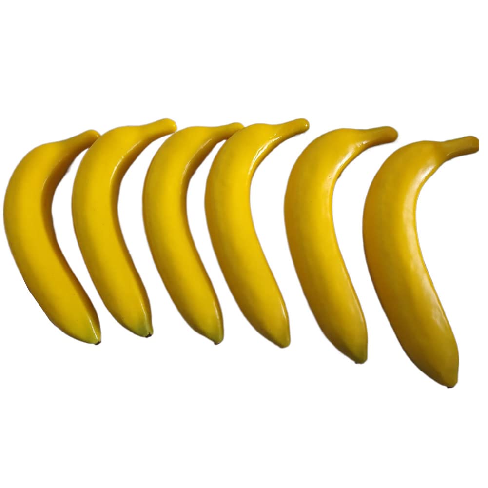 HONUTIGE Fake Banana - Lifelike Artificial Fruit, 17x4cm, Yellow, Realistic Plastic Decor For Home, Kitchen, Display