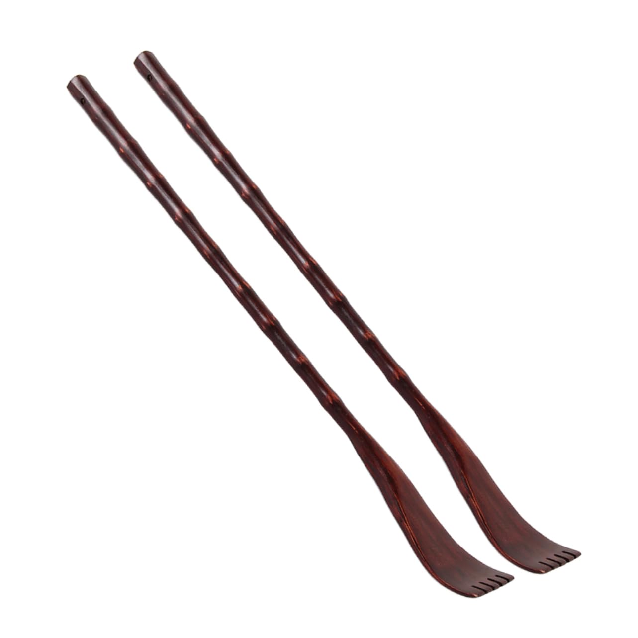 minkissy 6 Piezas rascador terapéutico de espalda masajeador para rascarse la espalda zuecos rascador de madera rascador de espalda mango largo herramienta embudo Bambú rojo