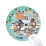 Hong Kong Sightseeing Berühmte China Maus Pad Jingling Bell Round Rubber Mat