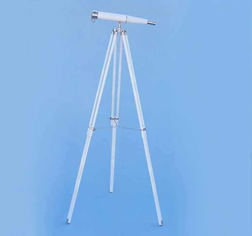 Miniatura 2 de Binoculares de níquel de latón macizo de 62 pulgadas, de almirantes, totalmente funcionales, para decoración del hogar, para adultos, con trípode de