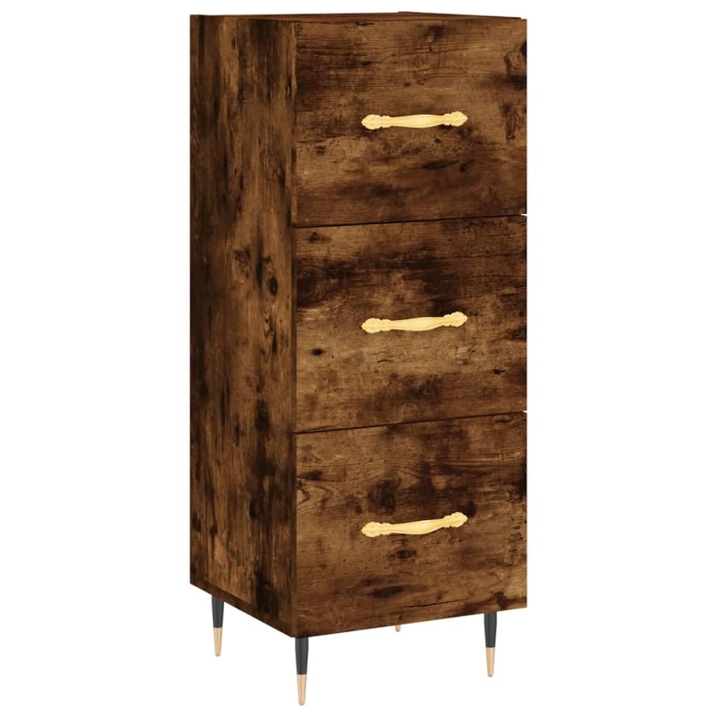 vidaXL Dressoir 34,5x34x90 cm bewerkt hout betongrijs, opbergkast, dressoir kast, zwart dressoir, wandkast, dressoir zwart, dressoir wit, tv dressoir