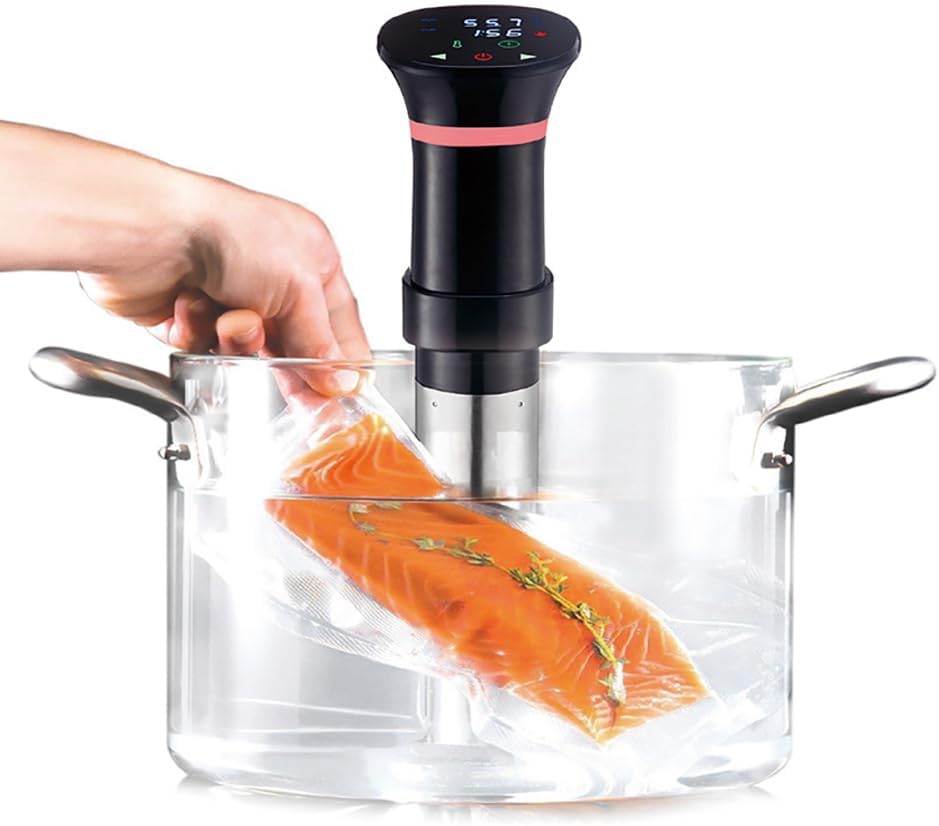 Precision sous vide cooker, Ultra-quiet Fast-Heating Immersion Circulator Accurate Temperature and Time Digital Display, Digital Big Touch Screen with IPX7 Waterproof, Stainless Steel