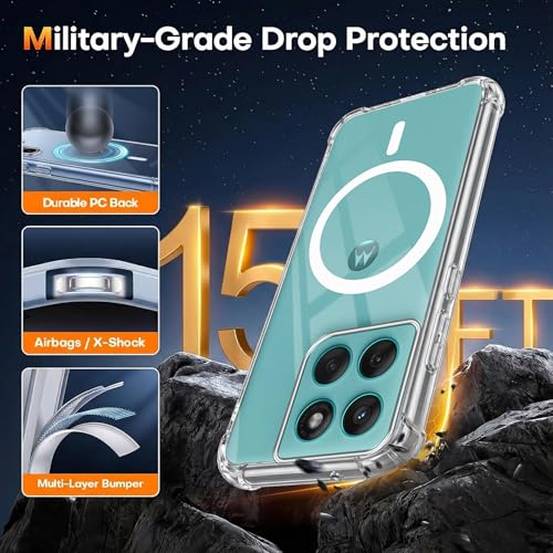 Image of Jkobi Shockproof Crystal-Clear Back Cover for Motorola Moto Edge 60 Fusion (Magsafe Wireless Support | Drop & Camera Protection | Hard Polycarbonate)